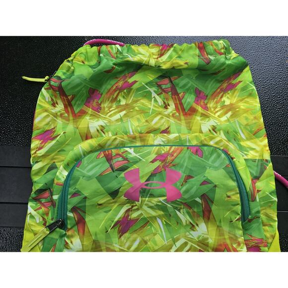 Under Armour - Unisex Sackpack Drawstring Backpack w/ Sunglasses Pocket Neon - Picture 4 of 15
